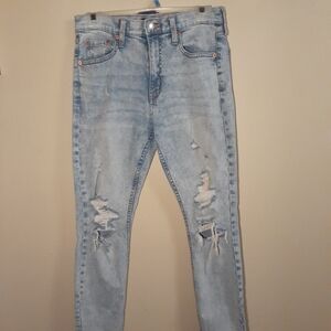 Aeropostale Light Blue Ripped Skinny Jeans